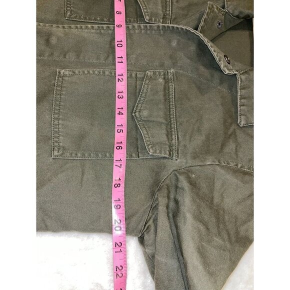 Who What Wear Womens Green Military Style Jacket Medium Cotton Blend - Picture 5 of 8